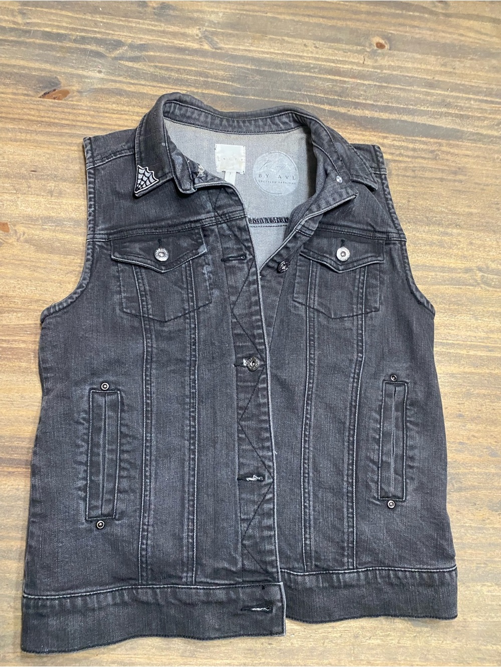 Upcycled Black Denim Vest